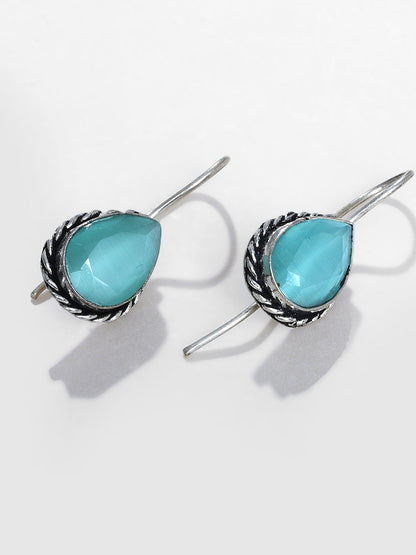 BLUE STONE DROP EARRING
