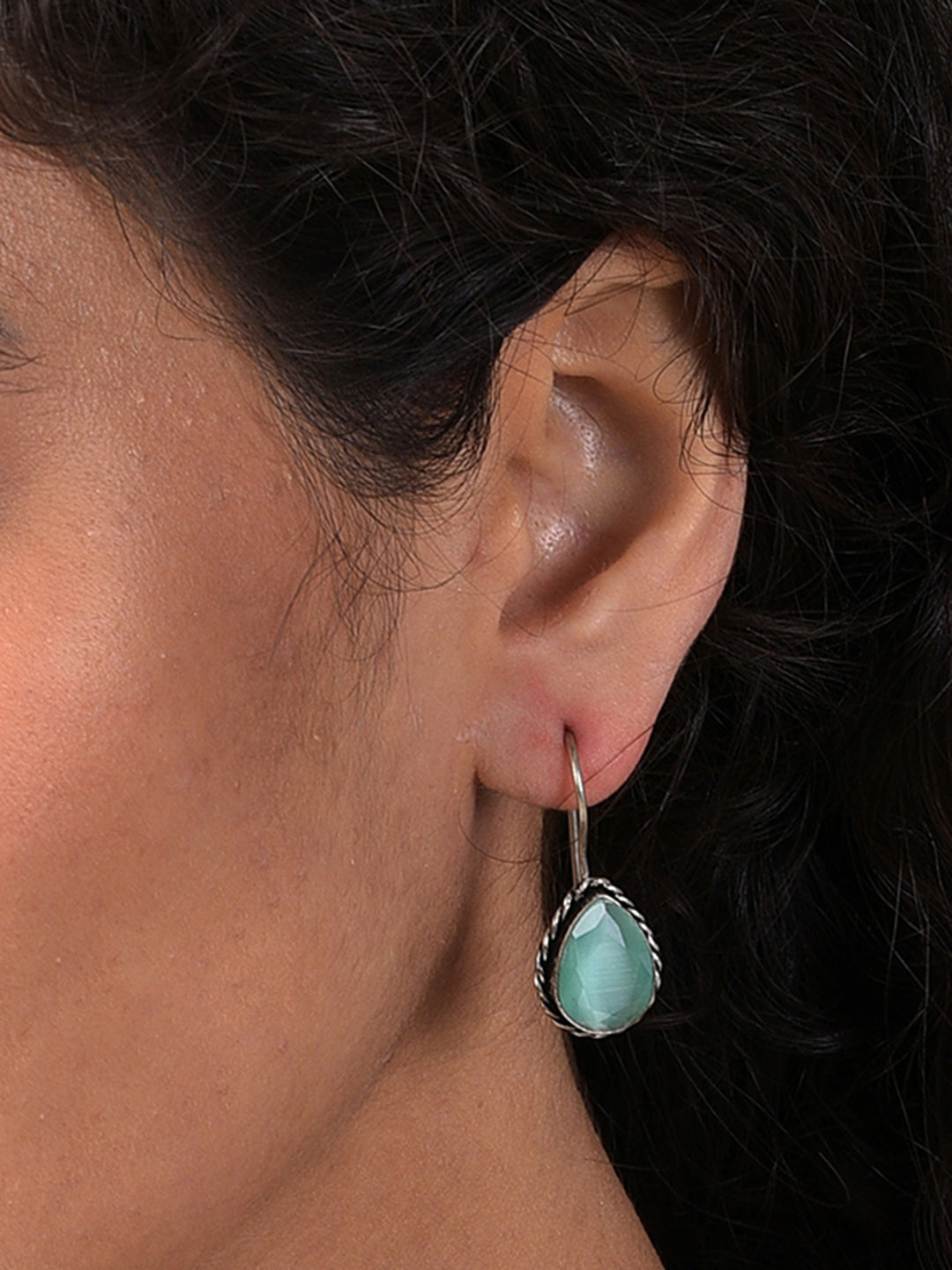 BLUE STONE DROP EARRING