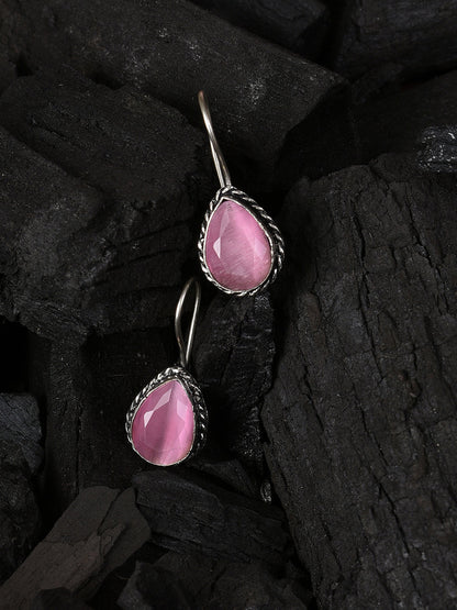 PINK STONE DROP EARRING
