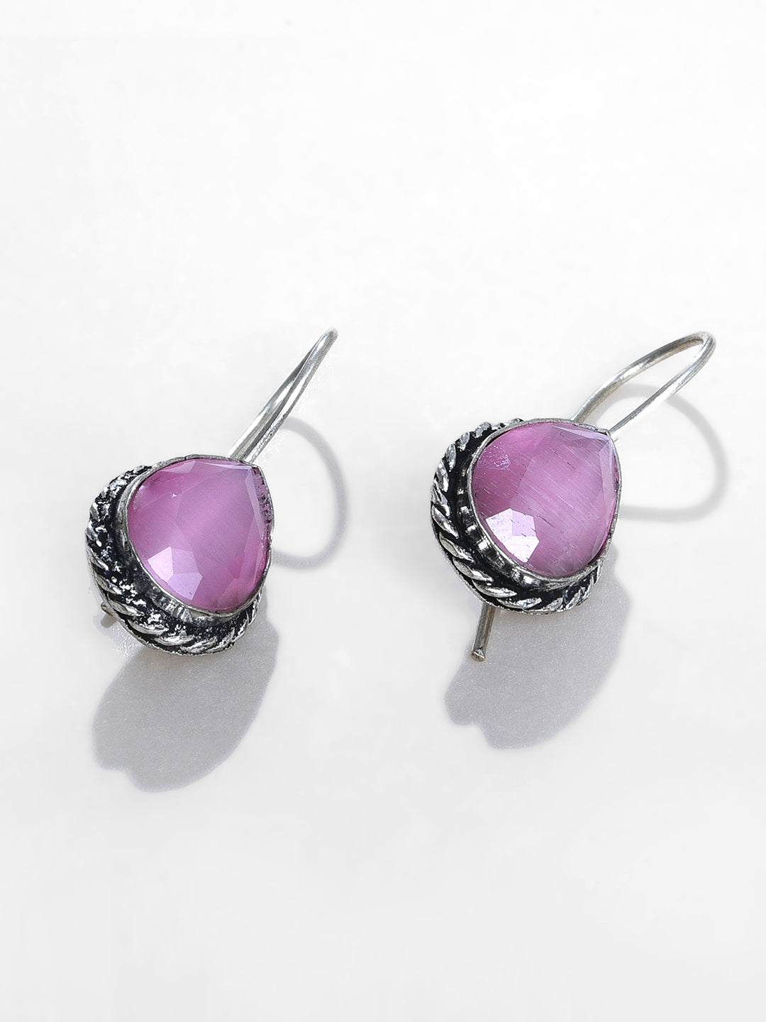 PINK STONE DROP EARRING