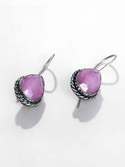 PINK STONE DROP EARRING