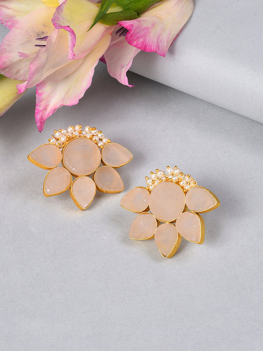 MATT FINISH PASTEL PINK STUD EARRING