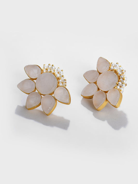 MATT FINISH PASTEL PINK STUD EARRING