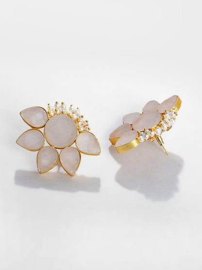 MATT FINISH PASTEL PINK STUD EARRING