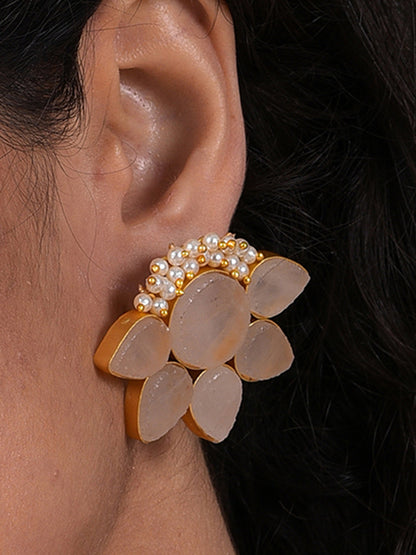 MATT FINISH PASTEL PINK STUD EARRING