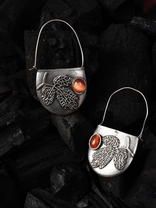 SILVER SEMI CIRCLE HOOP EARRING
