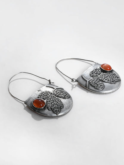 SILVER SEMI CIRCLE HOOP EARRING