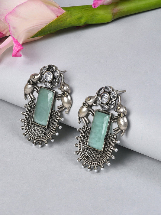 BLUE STONE STUD EARRING