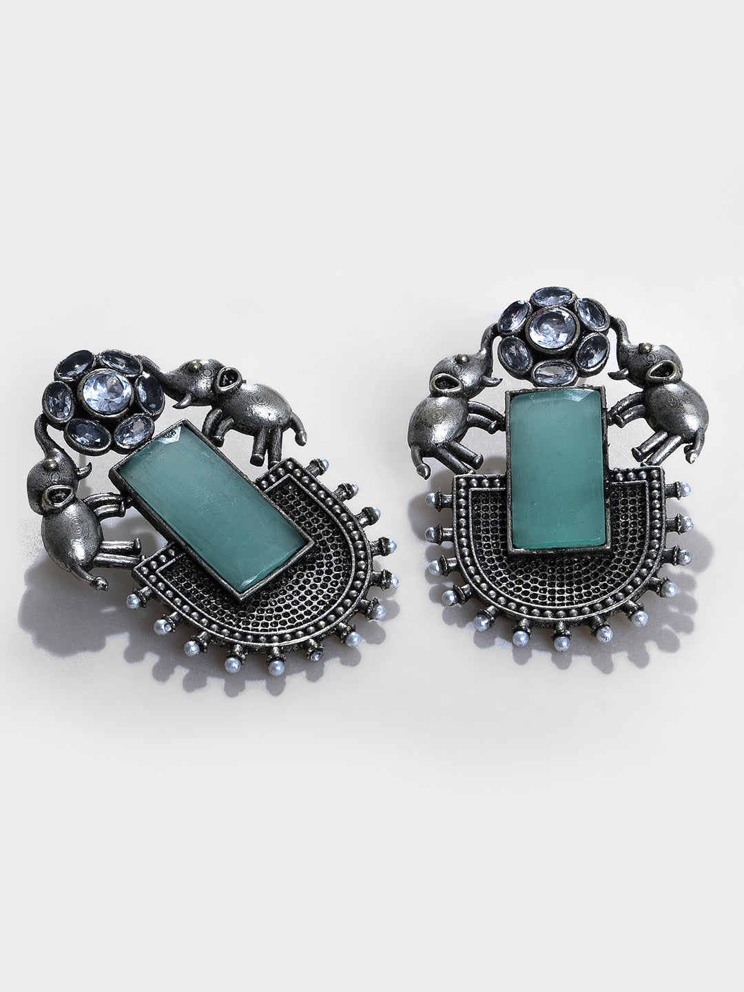 BLUE STONE STUD EARRING
