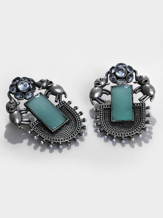 BLUE STONE STUD EARRING