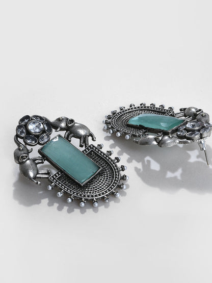 BLUE STONE STUD EARRING
