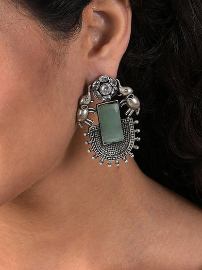 BLUE STONE STUD EARRING