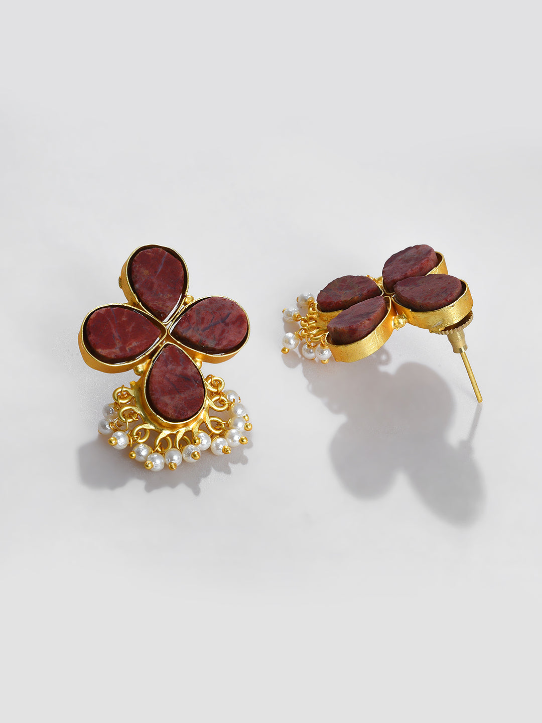 RED FLOWER STUD EARRING