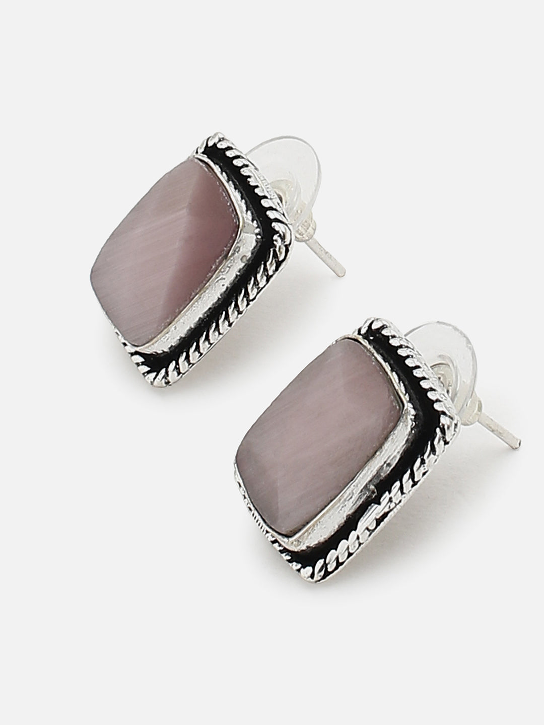 SILVER PLATED STUD EARRINGS FOR WOMEN