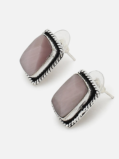 SILVER PLATED STUD EARRINGS FOR WOMEN