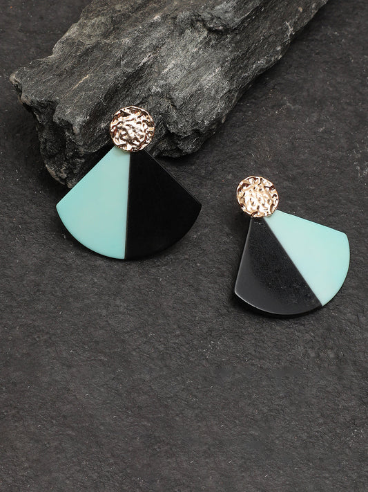 SILVER PLATED GREEN STUD EARRING FOR WOMEN