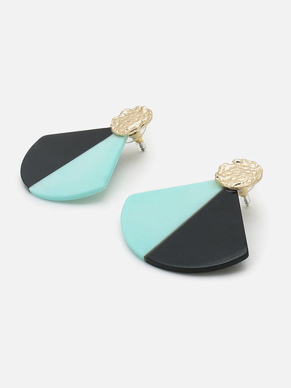 SILVER PLATED GREEN STUD EARRING FOR WOMEN