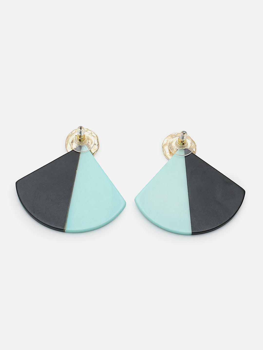 SILVER PLATED GREEN STUD EARRING FOR WOMEN