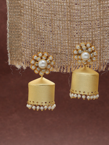 Gold Plated Pearls Drop Earring