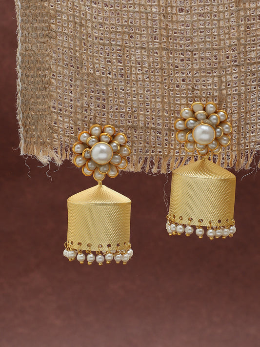 Gold Plated Pearls Drop Earring