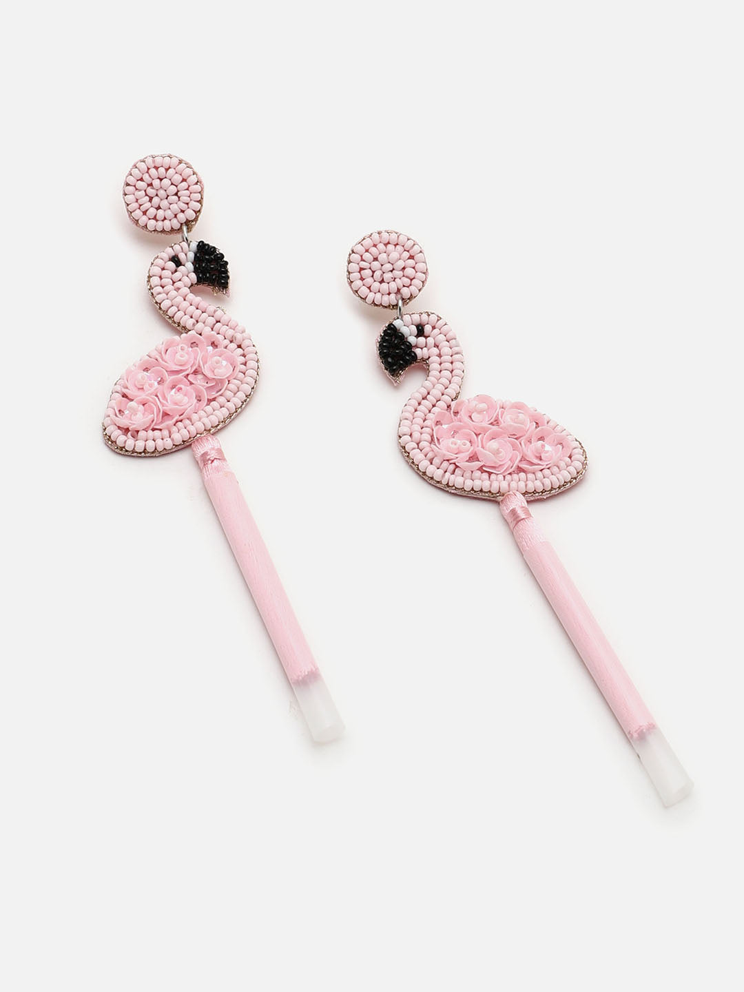 SOHI PINK FLAMINGO DROP EARRINGS