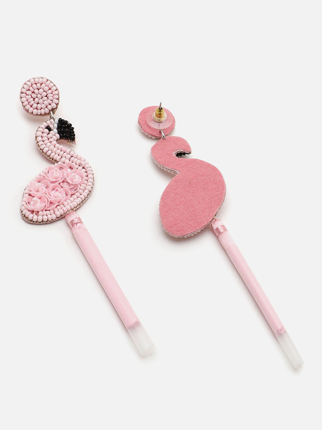 SOHI PINK FLAMINGO DROP EARRINGS
