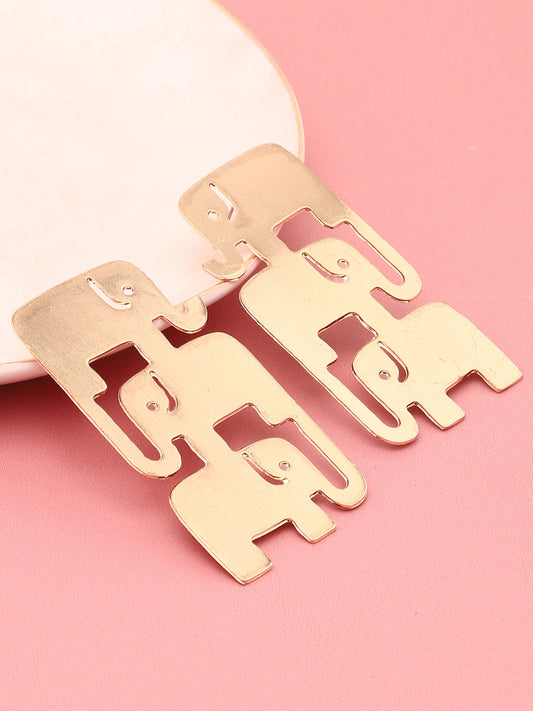 SOHI GOLD PLATED ELEPHANT EARRINGS