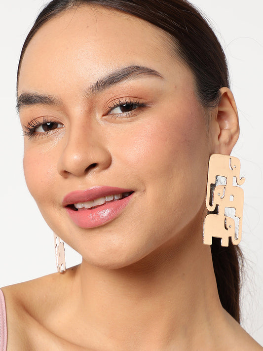 SOHI GOLD PLATED ELEPHANT EARRINGS