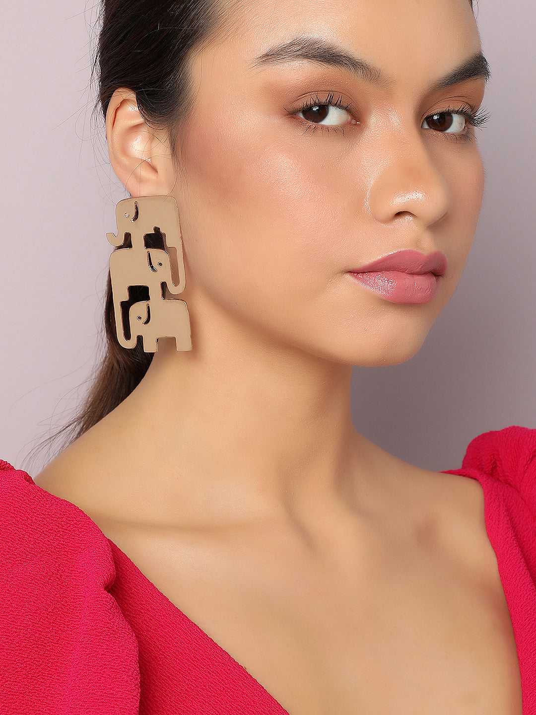 SOHI GOLD PLATED ELEPHANT EARRINGS