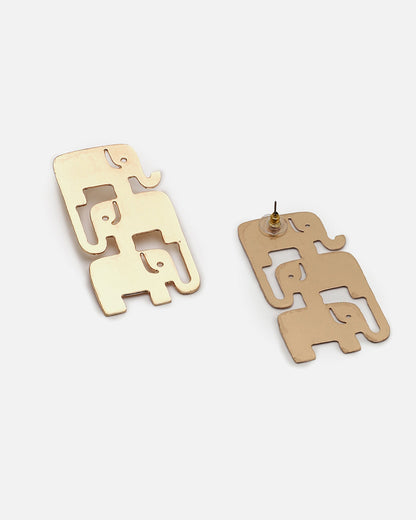 SOHI GOLD PLATED ELEPHANT EARRINGS