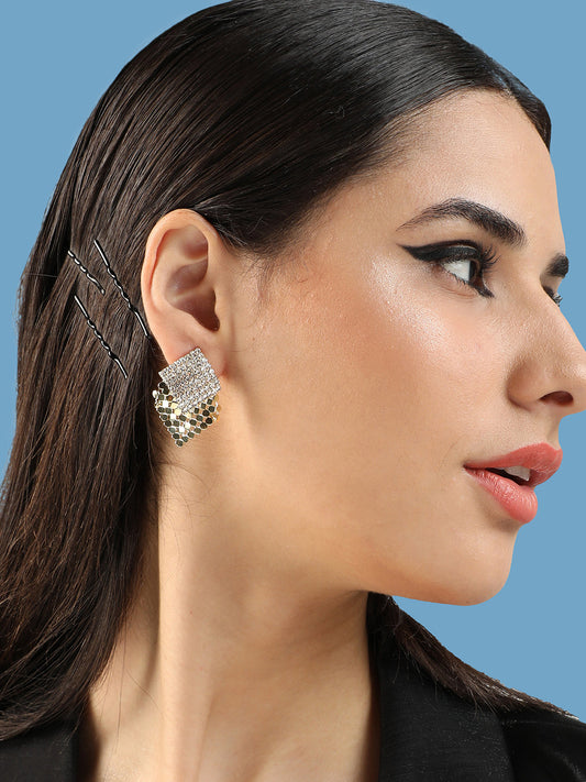 Gold Plated Party Designer Stone Drop Earring For Women