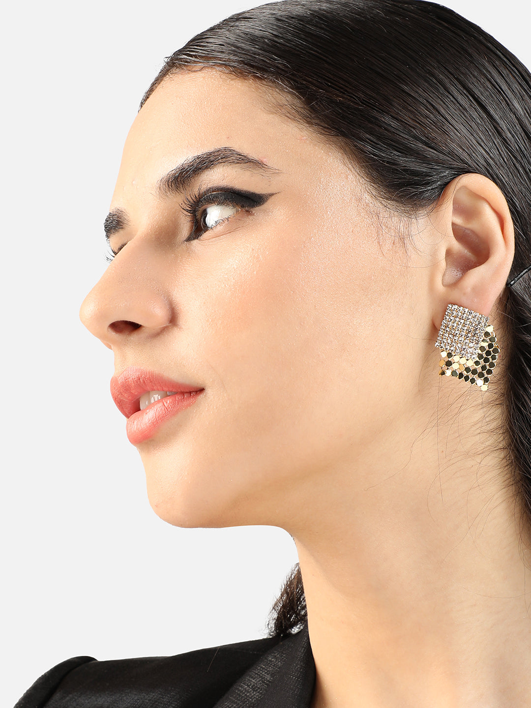 Gold Plated Party Designer Stone Drop Earring For Women