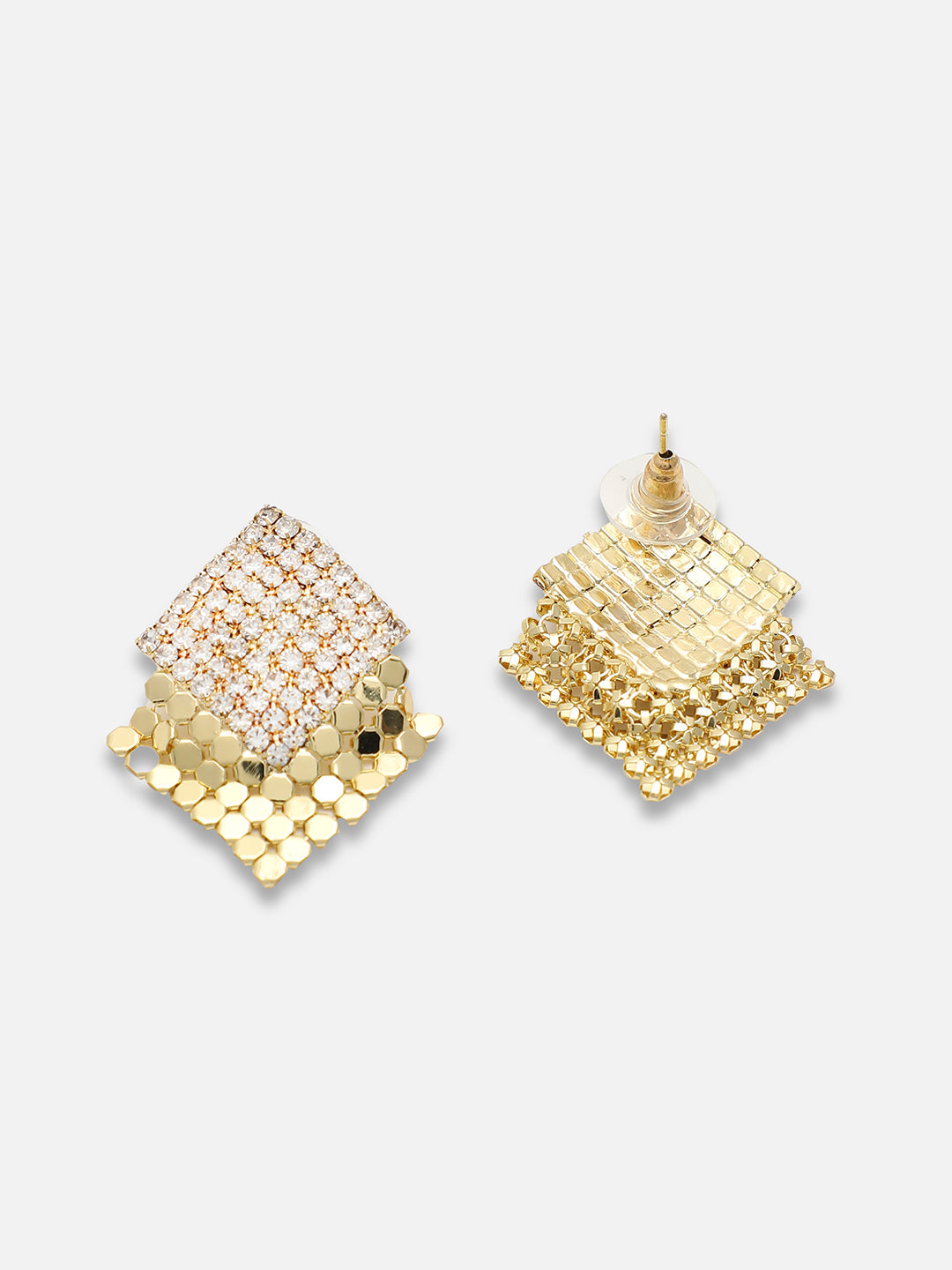 Gold Plated Party Designer Stone Drop Earring For Women