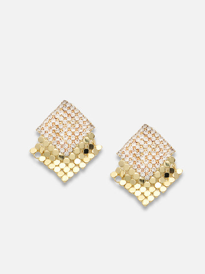 Gold Plated Party Designer Stone Drop Earring For Women