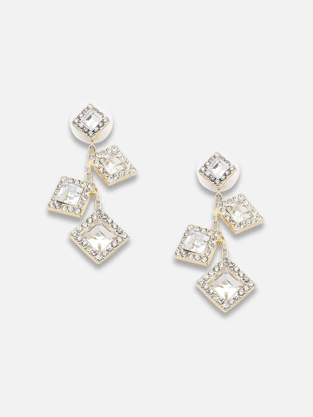 Gold Plated Party Designer Stone Drop Earring For Women