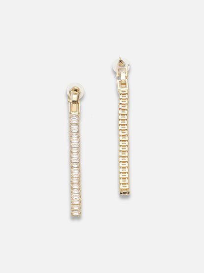 Gold Plated Party Designer Stone Drop Earring For Women