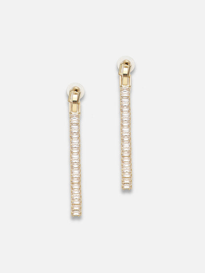 Gold Plated Party Designer Stone Drop Earring For Women