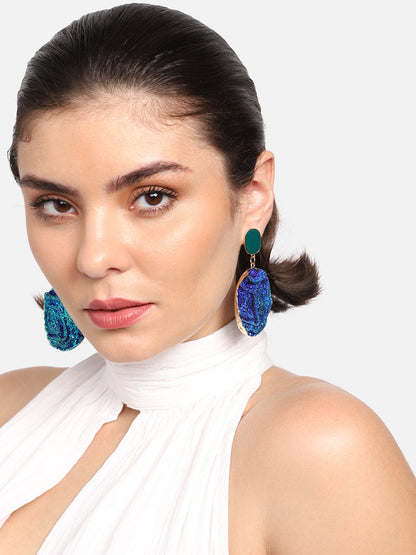 Gold Plated Party Designer Stone Drop Earring