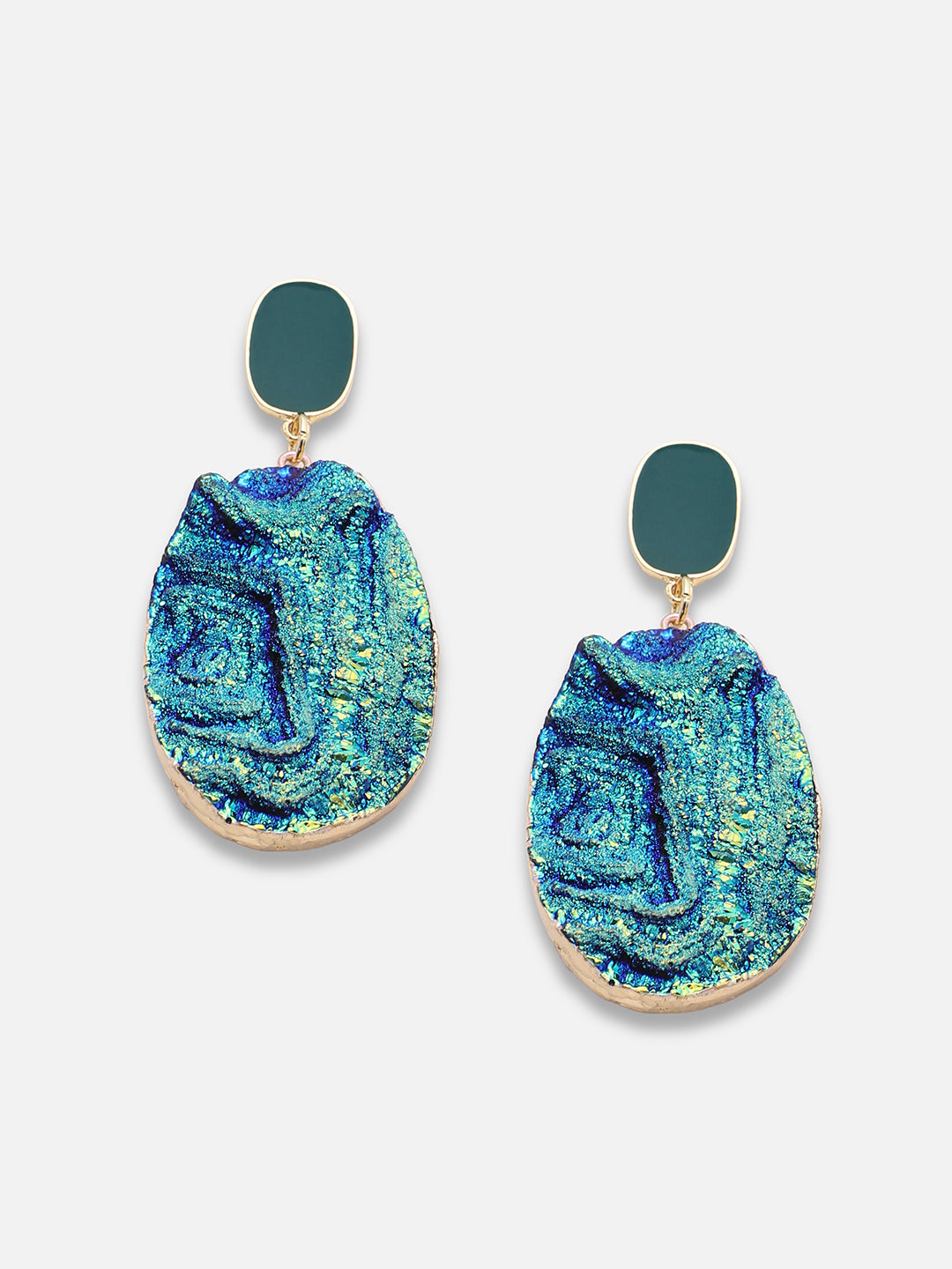 Gold Plated Party Designer Stone Drop Earring