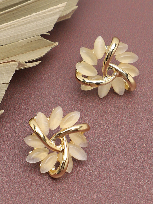 Gold Plated Party Designer Stone Drop Earring For Women