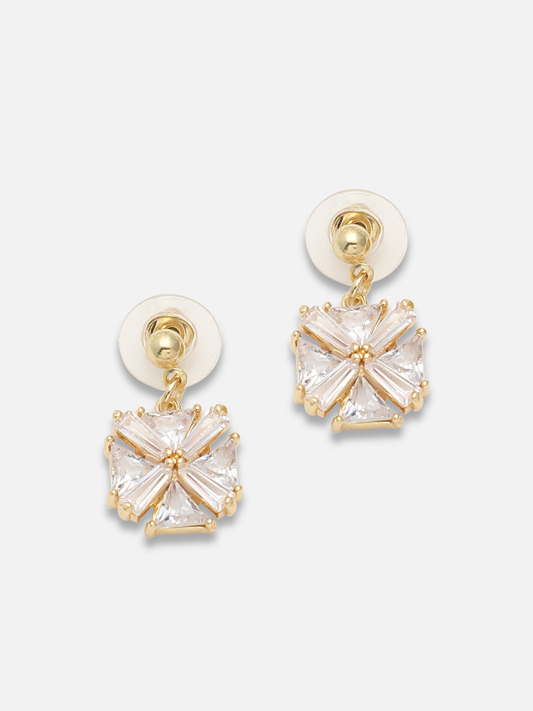 Gold Plated Party Designer Stone Drop Earring
