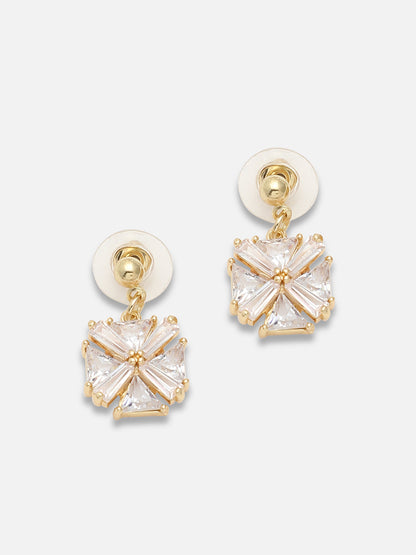 Gold Plated Party Designer Stone Drop Earring