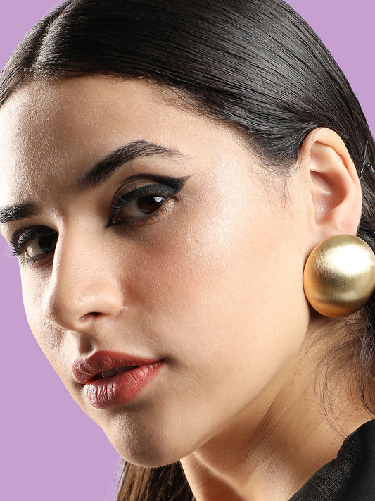Gold Plated Party Designer Stone Stud For Women