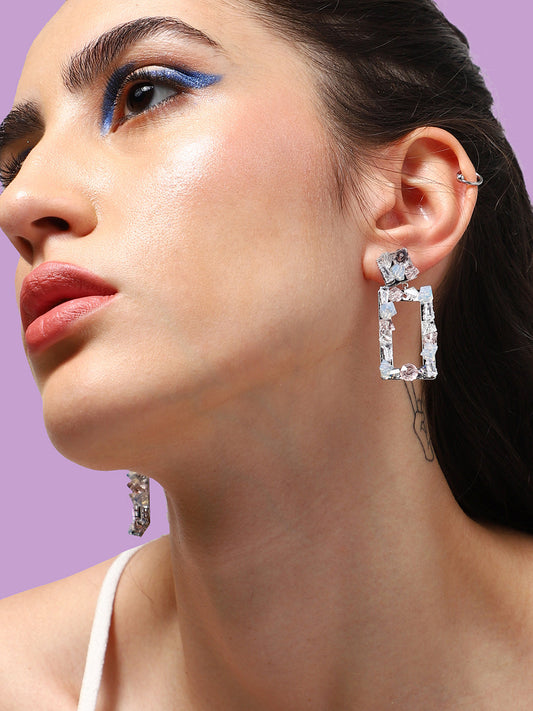 Gold Plated Party Designer Stone Drop Earring For Women