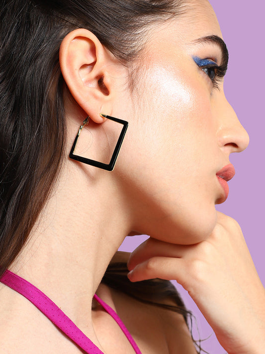 GOLD PLATED PARTY DESIGNER HOOP EARRING FOR WOMEN