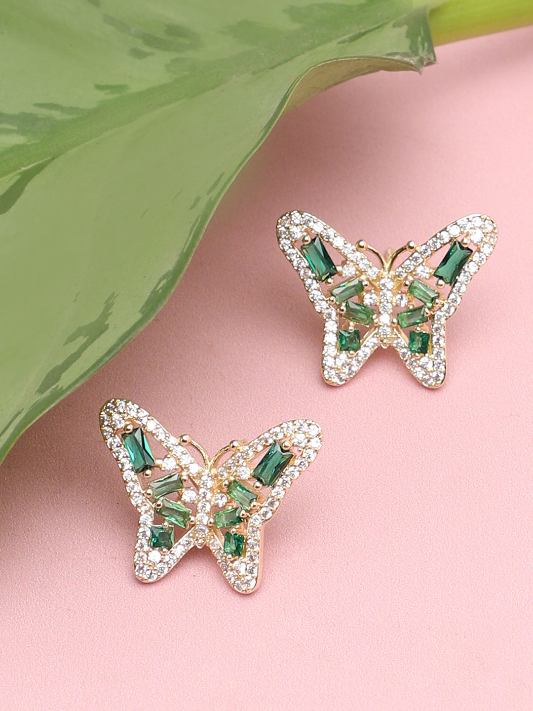 Gold Plated Party Designer Stone Stud For Women