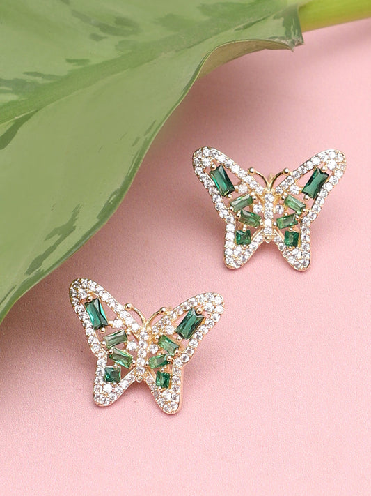 Gold Plated Party Designer Stone Stud For Women