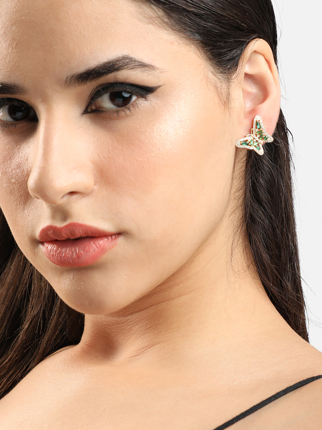 Gold Plated Party Designer Stone Stud For Women