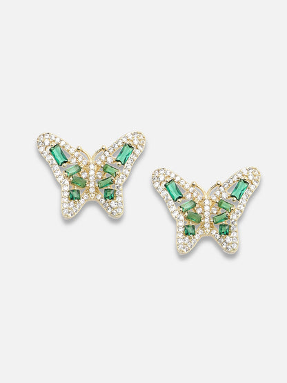 Gold Plated Party Designer Stone Stud For Women