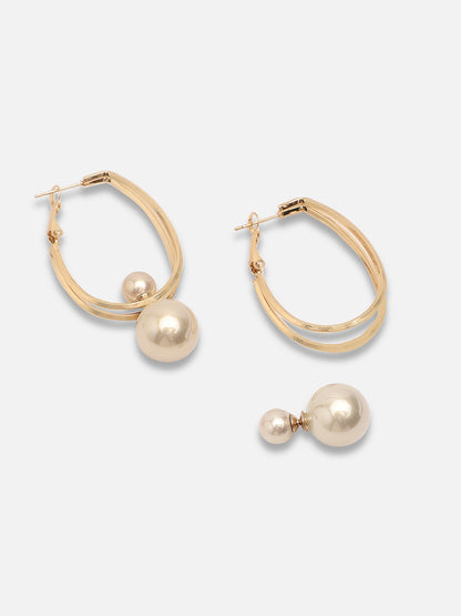 Gold Plated Party Pearls Drop Earring For Women